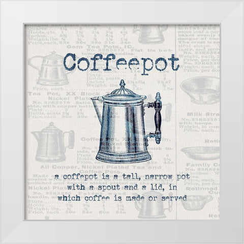Coffeepot White Modern Wood Framed Art Print by Jill, Susan