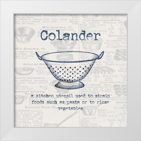 Colander White Modern Wood Framed Art Print by Jill, Susan