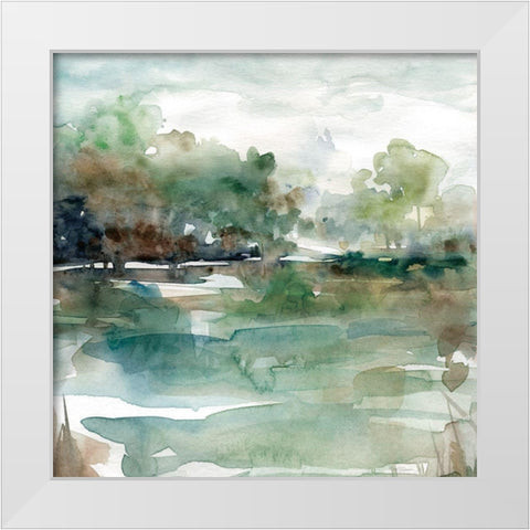 Riverbend White Modern Wood Framed Art Print by Robinson, Carol