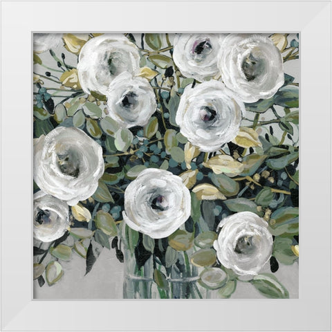 White Rose Parade White Modern Wood Framed Art Print by Robinson, Carol