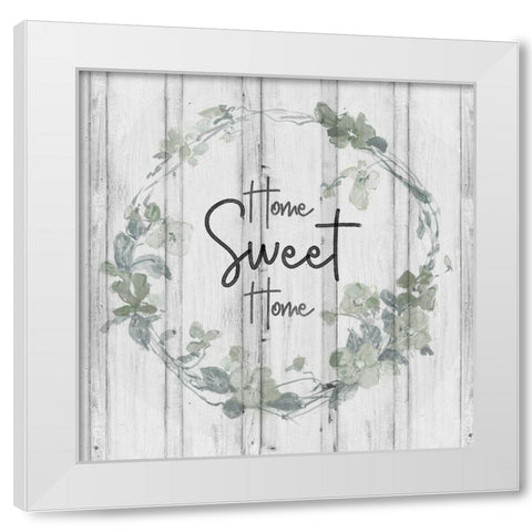 Home Sweet Home White Modern Wood Framed Art Print by Swatland, Sally