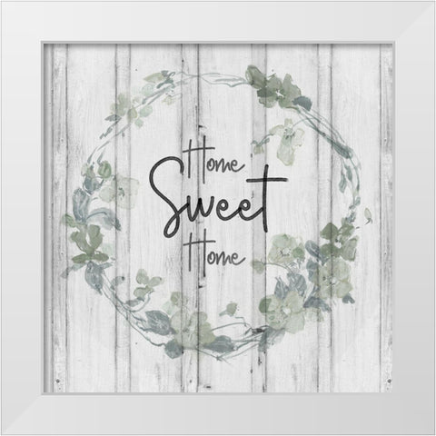 Home Sweet Home White Modern Wood Framed Art Print by Swatland, Sally