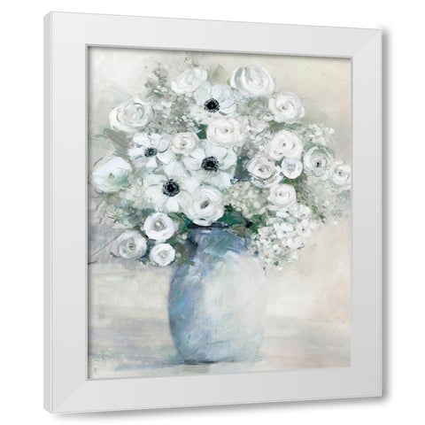 White Anemone White Modern Wood Framed Art Print by Swatland, Sally