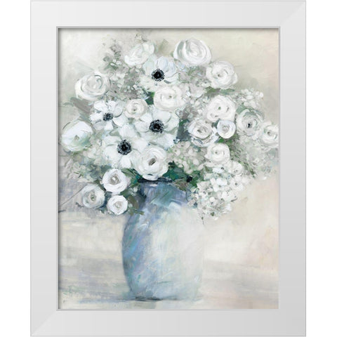 White Anemone White Modern Wood Framed Art Print by Swatland, Sally