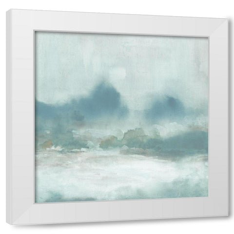 Softly Raining White Modern Wood Framed Art Print by Robinson, Carol