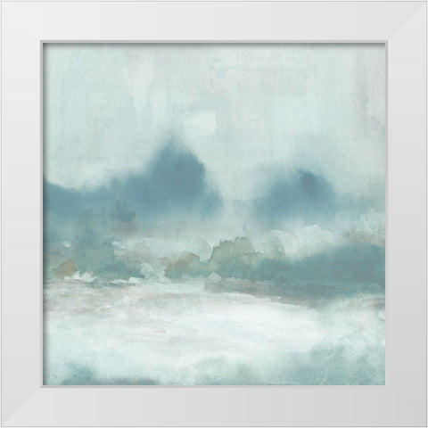Softly Raining White Modern Wood Framed Art Print by Robinson, Carol