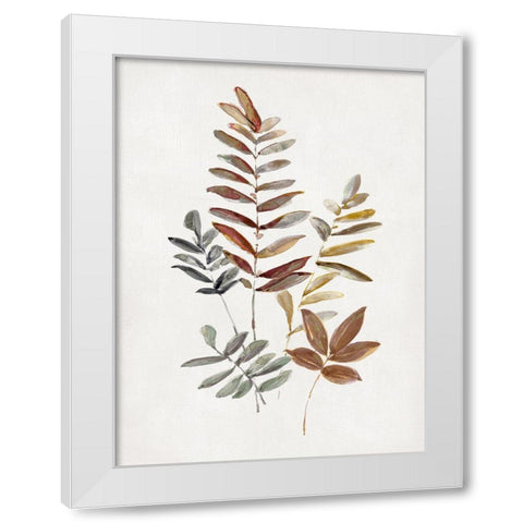 Autumn Leaves I White Modern Wood Framed Art Print by Swatland, Sally