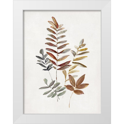 Autumn Leaves I White Modern Wood Framed Art Print by Swatland, Sally