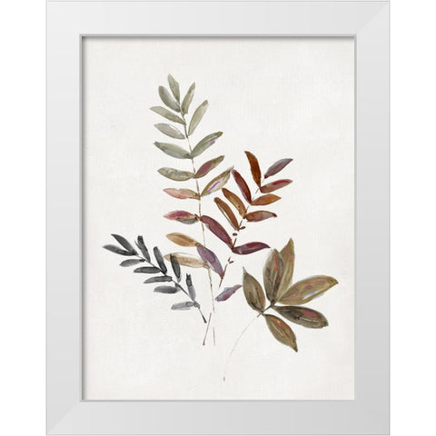 Autumn Leaves III White Modern Wood Framed Art Print by Swatland, Sally