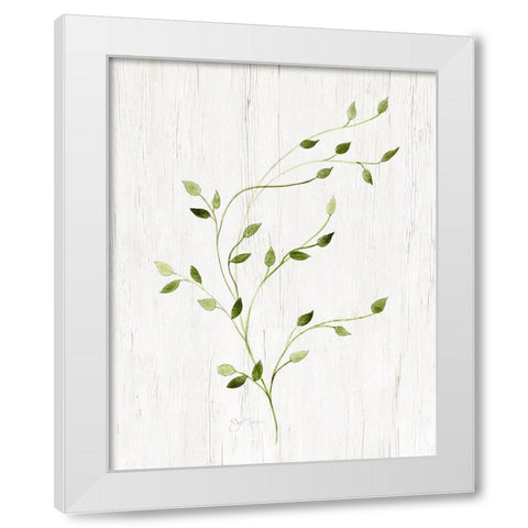 Windblown Leaves I White Modern Wood Framed Art Print by Tava Studios