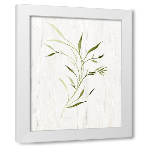 Windblown Leaves II White Modern Wood Framed Art Print by Tava Studios