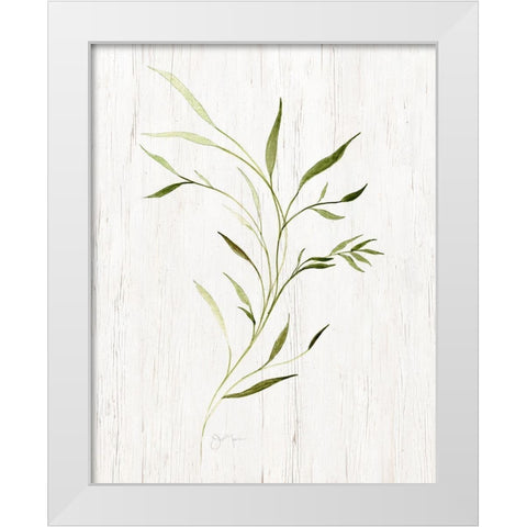 Windblown Leaves II White Modern Wood Framed Art Print by Tava Studios