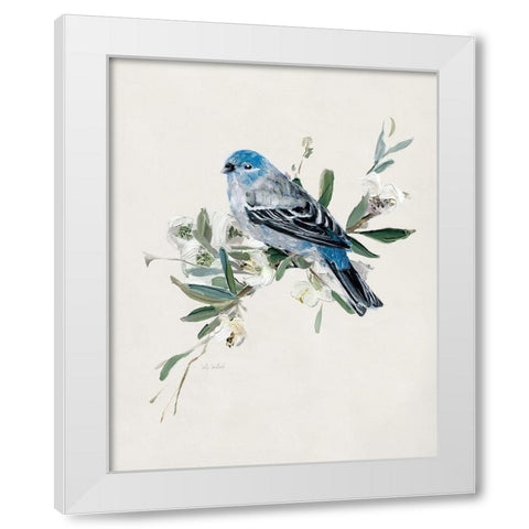 Bluebird Happy II White Modern Wood Framed Art Print by Swatland, Sally