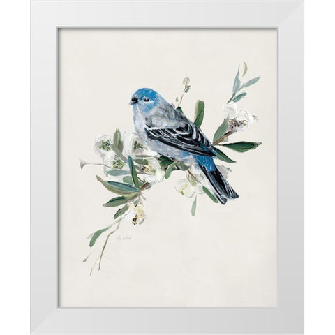 Bluebird Happy II White Modern Wood Framed Art Print by Swatland, Sally