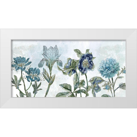 Vintage Shades Of Blue White Modern Wood Framed Art Print by Nan