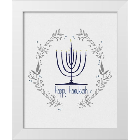 Happy Hanukkah II White Modern Wood Framed Art Print by Jill, Susan