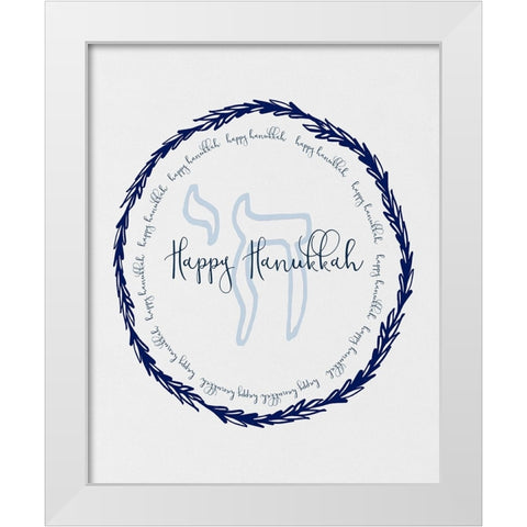 Hanukkah Go Round White Modern Wood Framed Art Print by Jill, Susan