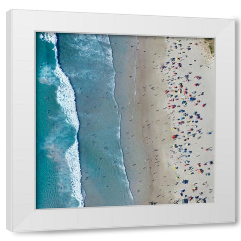 Aerial Beach White Modern Wood Framed Art Print by Delimont, Danita