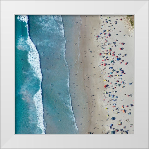 Aerial Beach White Modern Wood Framed Art Print by Delimont, Danita