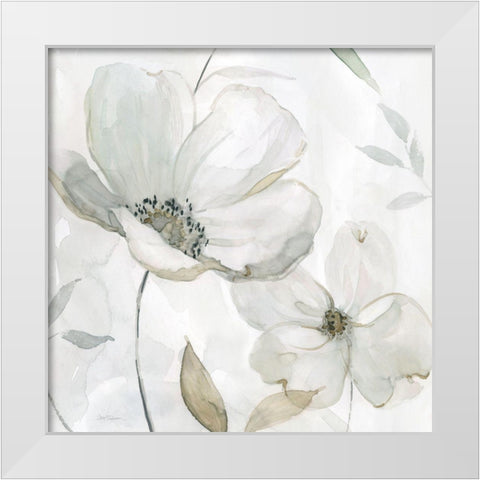 White Whispers I White Modern Wood Framed Art Print by Robinson, Carol