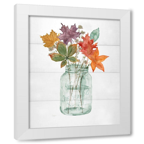Harvest Home Leaves I White Modern Wood Framed Art Print by Finn, Livi