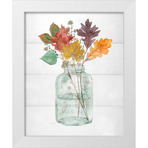 Harvest Home Leaves II White Modern Wood Framed Art Print by Finn, Livi