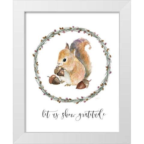 Harvest Home Squirrel White Modern Wood Framed Art Print by Finn, Livi