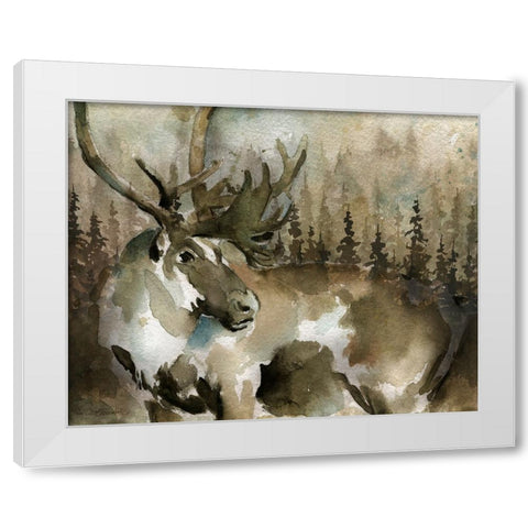 Lodge Twilight III White Modern Wood Framed Art Print by Robinson, Carol