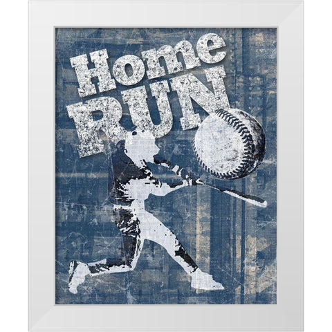 Home Run Hitter White Modern Wood Framed Art Print by Craven, Katrina