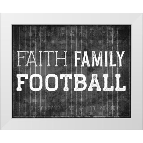 Faith Family Football White Modern Wood Framed Art Print by Carpentieri, Natalie