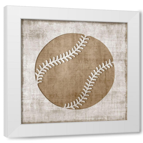 Play Ball White Modern Wood Framed Art Print by Carpentieri, Natalie