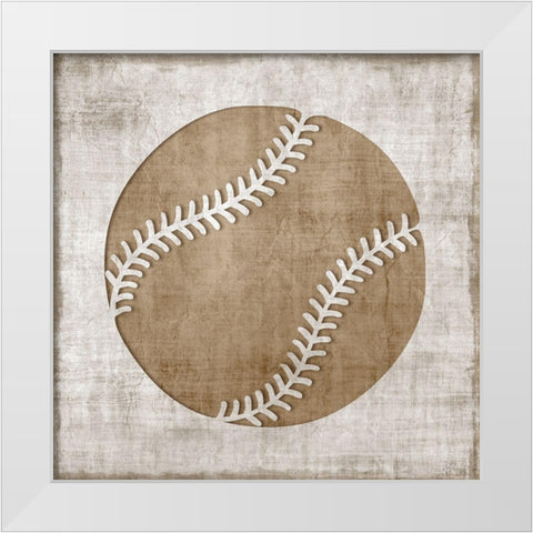 Play Ball White Modern Wood Framed Art Print by Carpentieri, Natalie