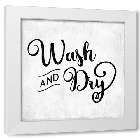 Wash and Dry White Modern Wood Framed Art Print by CAD Designs