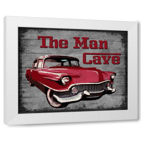 The Man Cave White Modern Wood Framed Art Print by Knutsen, Conrad