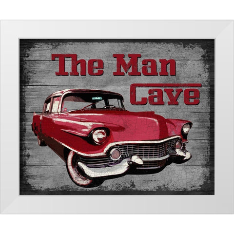 The Man Cave White Modern Wood Framed Art Print by Knutsen, Conrad