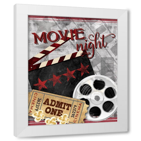 Movie Night II White Modern Wood Framed Art Print by Knutsen, Conrad