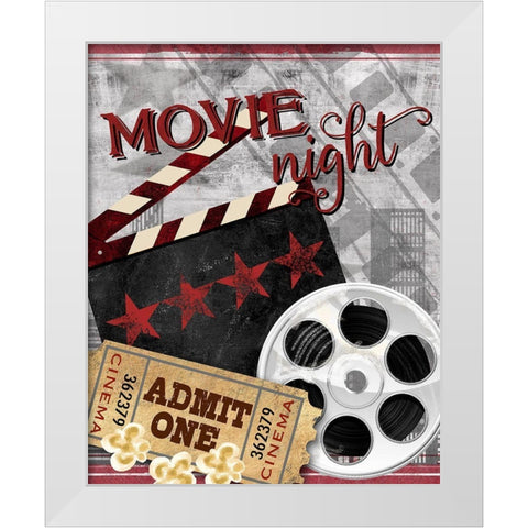 Movie Night II White Modern Wood Framed Art Print by Knutsen, Conrad