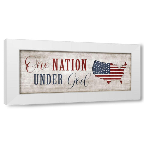 One Nation Under God White Modern Wood Framed Art Print by Carpentieri, Natalie