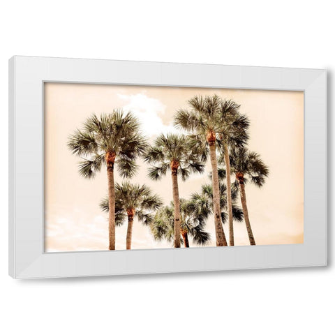 Blushing Palms White Modern Wood Framed Art Print by Carpentieri, Natalie