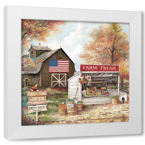 Farm Stand White Modern Wood Framed Art Print by Manning, Ruane