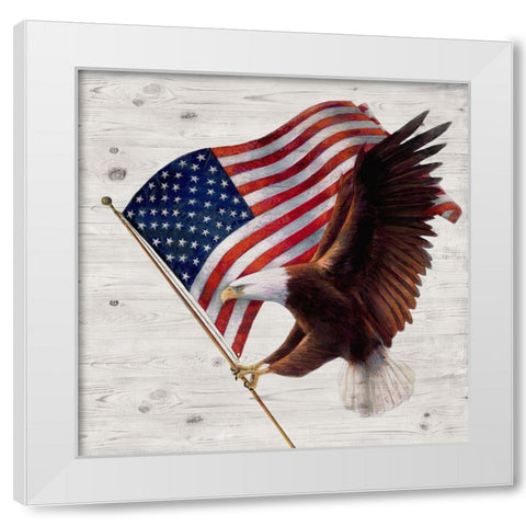 Patriotic Eagle White Modern Wood Framed Art Print by Manning, Ruane