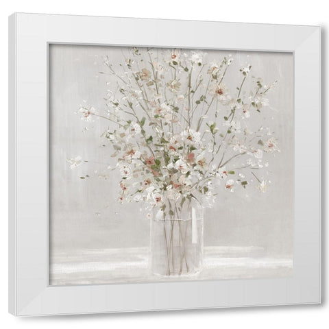 Spring Cherry Blossoms White Modern Wood Framed Art Print by Swatland, Sally