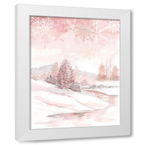 Blush Winter White Modern Wood Framed Art Print by Nan