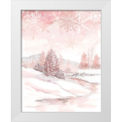 Blush Winter White Modern Wood Framed Art Print by Nan