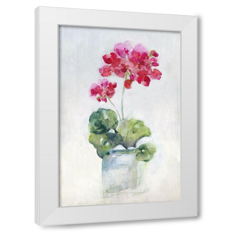 Soft Geranium II White Modern Wood Framed Art Print by Swatland, Sally