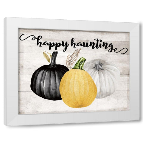 Happy Haunting White Modern Wood Framed Art Print by Santiago, Daniela