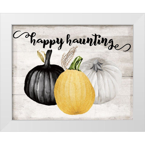 Happy Haunting White Modern Wood Framed Art Print by Santiago, Daniela