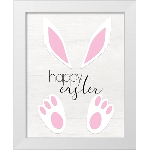 Happy Easter White Modern Wood Framed Art Print by CAD Designs
