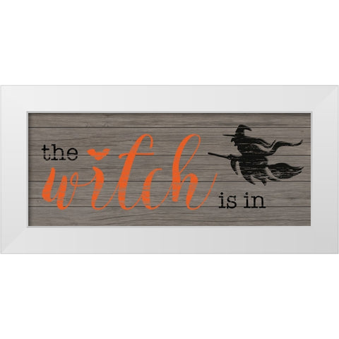 The Witch Is In White Modern Wood Framed Art Print by CAD Designs