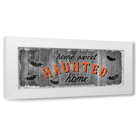 Home Sweet Haunted White Modern Wood Framed Art Print by Carpentieri, Natalie